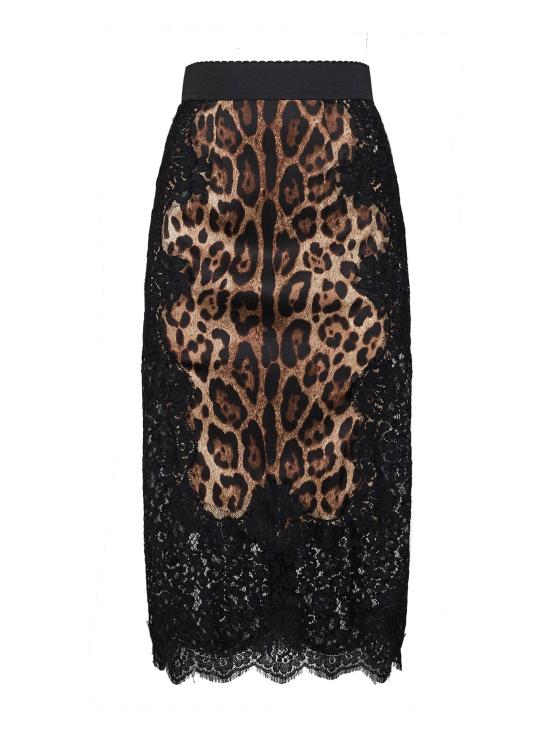 26FW 돌체앤가바나 레오파드 프린트 새틴 미디 스커트 F4BHCTFSAXYHY13M MULTICOLOR
