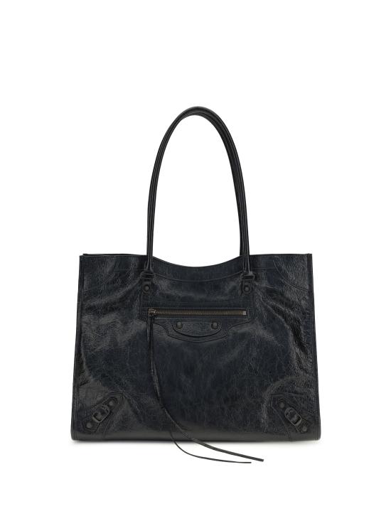 26SS 발렌시아가 가죽 로고 토트백 가방 8469212ABEK BLACK - BALENCIAGA