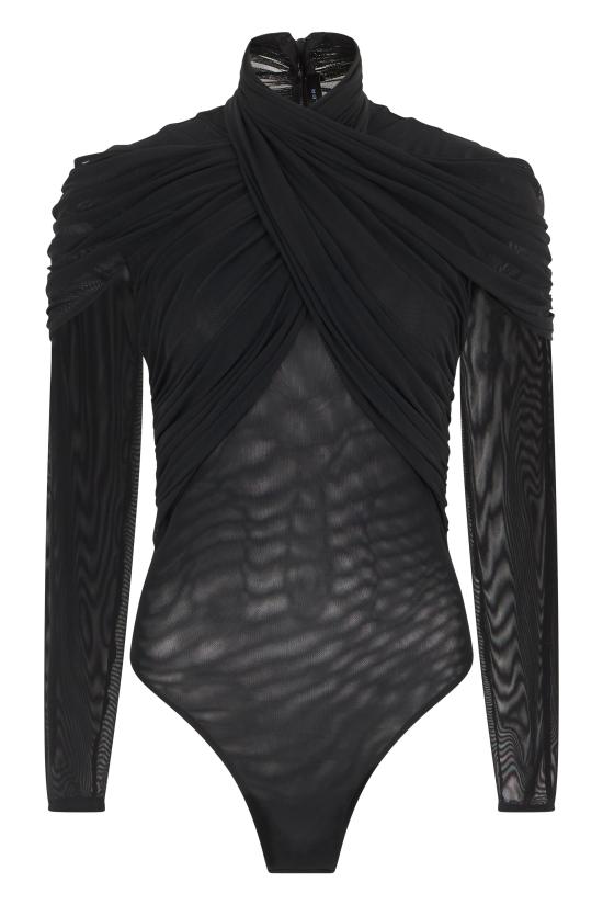25FW 뮈글러 바디수트 티셔츠 BO0284 BLACK