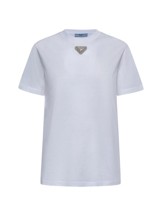 26SS 프라다 코튼 로고 반팔 폴로 티셔츠 35838R16216DVF0009 WHITE