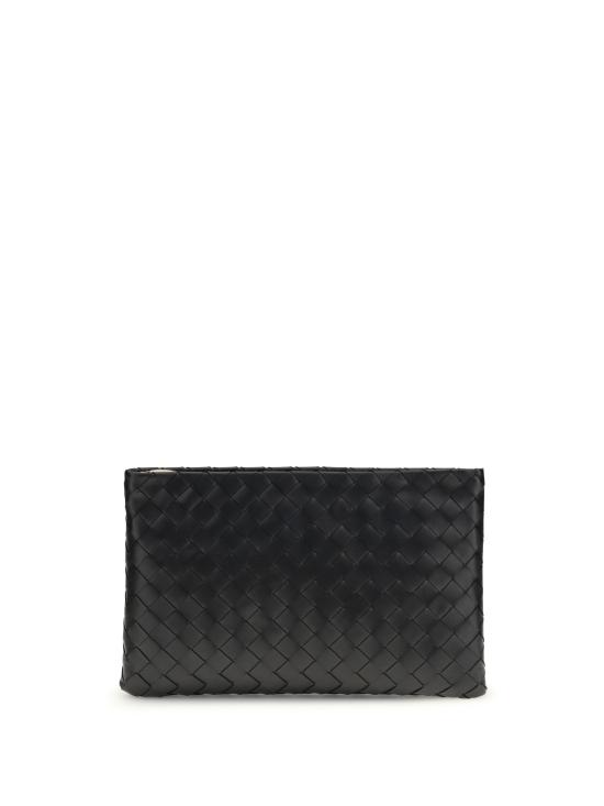 26SS 보테가베네타 인트레치아토 미디움 플랫 파우치 742972VCPP9 BLACK - BOTTEGA VENETA