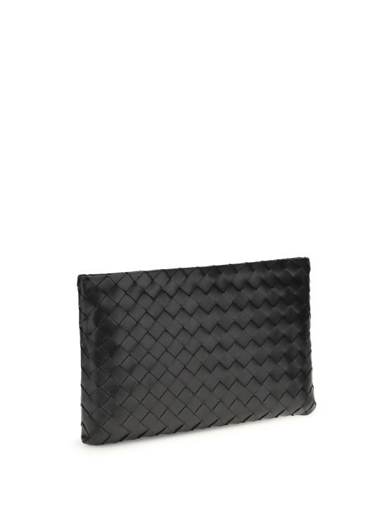 26SS 보테가베네타 인트레치아토 미디움 플랫 파우치 742972VCPP9 BLACK - BOTTEGA VENETA