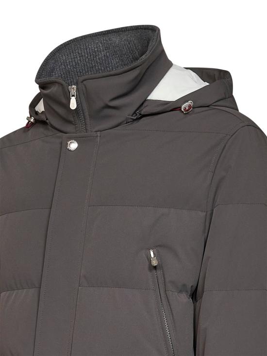 26FW 브루넬로 쿠치넬리 나일론 후드 다운 파카 MV4061823 CXD26 GRAY - BRUNELLO CUCINELLI
