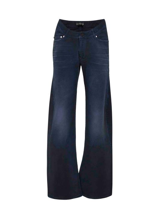 26SS 발렌시아가 커브드 Waist 팬츠 848019TTW648074 BLUE