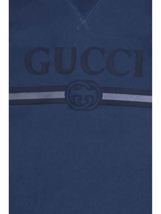  [키즈] 구찌 풀오버 코튼 후드 스웨트셔츠 브릴리언트 페트롤리움 - GUCCI