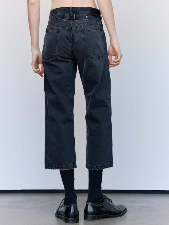  마르지엘라 데님 팬츠 메종  코튼 스트레이트 레그 크롭 진 - MAISON MARGIELA