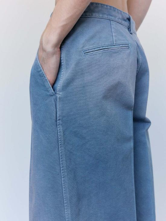  마르니 데님 팬츠 선페이디드 코튼 워크 팬츠 - MARNI