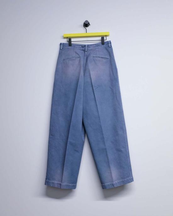  마르니 데님 팬츠 선페이디드 코튼 워크 팬츠 - MARNI