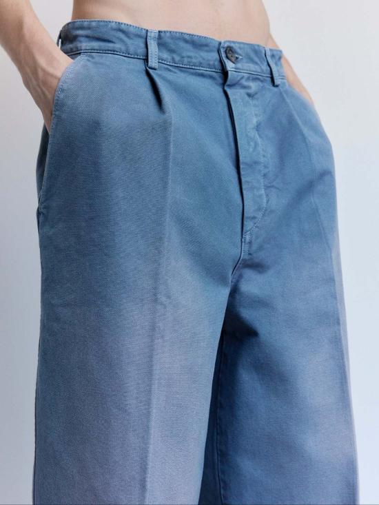  마르니 데님 팬츠 선페이디드 코튼 워크 팬츠 - MARNI