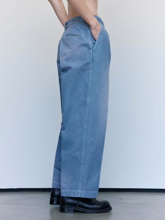  마르니 데님 팬츠 선페이디드 코튼 워크 팬츠 - MARNI