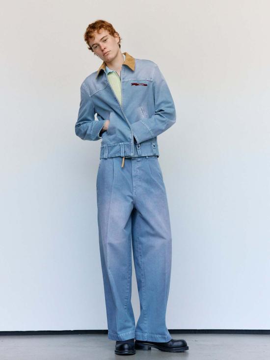  마르니 데님 팬츠 선페이디드 코튼 워크 팬츠 - MARNI