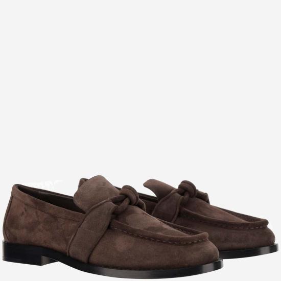  보테가베네타 슈즈 보테가 베네타 아스테어 스웨이드 송아지 가죽 샌들 다크 브라운 - BOTTEGA VENETA