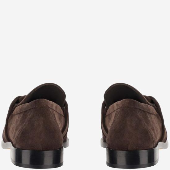  보테가베네타 슈즈 보테가 베네타 아스테어 스웨이드 송아지 가죽 샌들 다크 브라운 - BOTTEGA VENETA