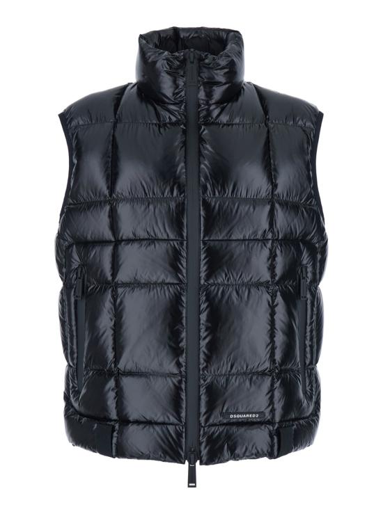  디스퀘어드2 패딩 Dsquared2 하이넥 민소매 다운 재킷 블랙
