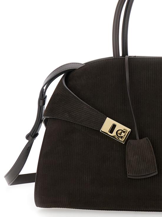  살바토레 페라가모 가방 페라가모 허그 바이컬러 핸드백 브라운 - SALVATORE FERRAGAMO