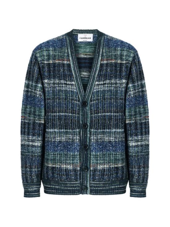  미소니 가디건 미쏘니 V넥 울 블렌드  블루 - MISSONI