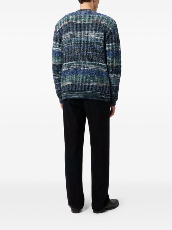  미소니 가디건 미쏘니 V넥 울 블렌드  블루 - MISSONI