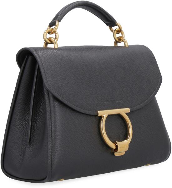  살바토레 페라가모 가방 페라가모 간치니 페블드 가죽 핸드백 블랙 - SALVATORE FERRAGAMO