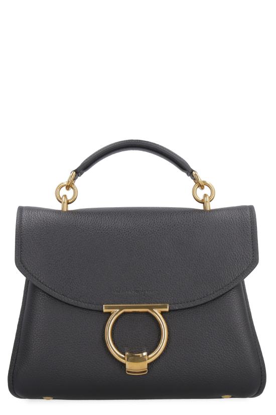  살바토레 페라가모 가방 페라가모 간치니 페블드 가죽 핸드백 블랙 - SALVATORE FERRAGAMO
