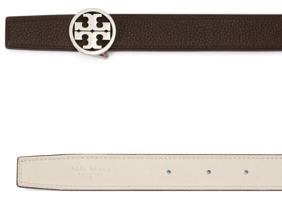  토리버치 벨트 토리 버치 밀러 리버서블  다크 코코아/아이보리/실버 - TORY BURCH