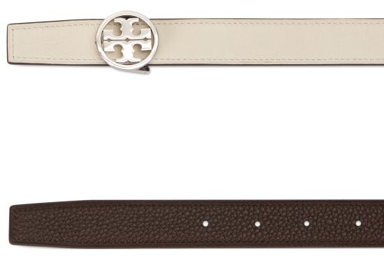  토리버치 벨트 토리 버치 밀러 리버서블  다크 코코아/아이보리/실버 - TORY BURCH