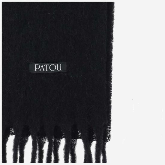  파투 머플러/스카프 울 블렌드 롱 프린지 스카프 블랙 - PATOU