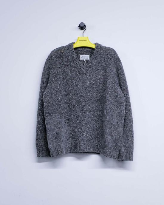  마르지엘라 스웨터 메종  멜란지 울 브이넥 - MAISON MARGIELA