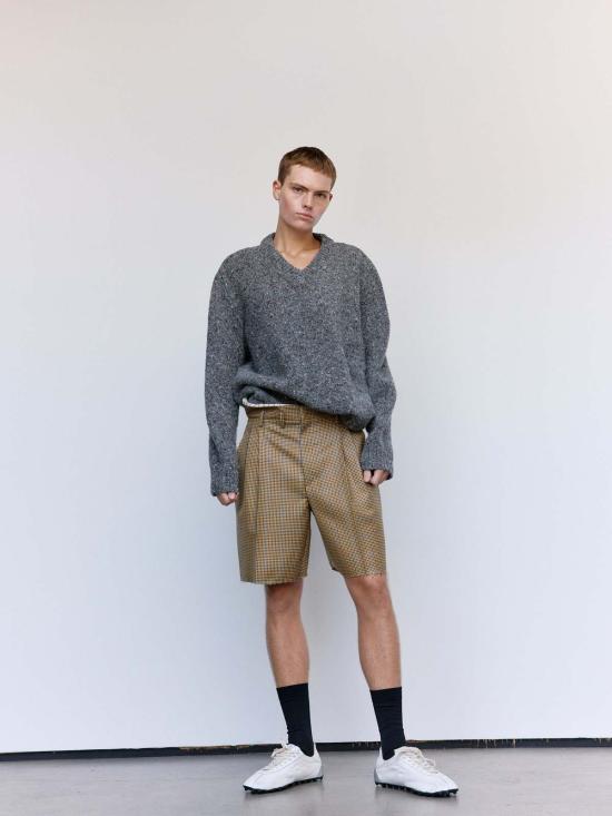  마르지엘라 스웨터 메종  멜란지 울 브이넥 - MAISON MARGIELA