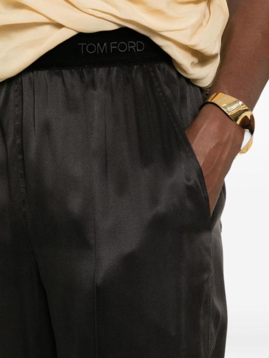  톰포드 스트레이트 팬츠 톰 포드 실크 팬츠 블랙 - TOMFORD
