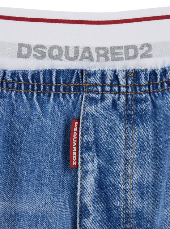  디스퀘어드2 데님 숏팬츠 Dsquared2 블루 데님 코튼 반바지 - DSQUARED2