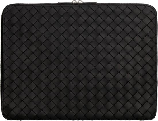 보테가베네타 브리프케이스 Bottega Veneta Intrecciato Hydrology 도큐먼트 케이스 파우치 블랙 - BOTTEGA VENETA