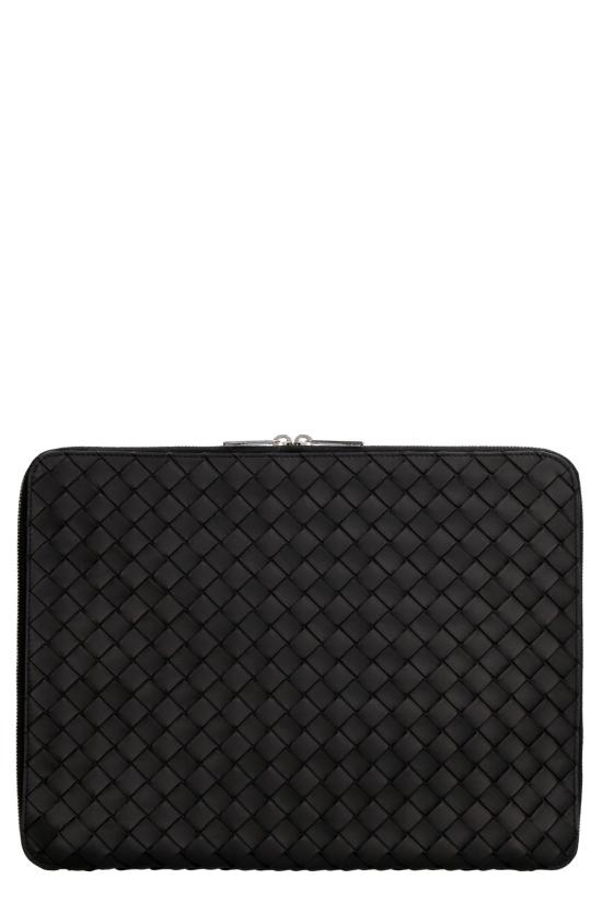  보테가베네타 브리프케이스 Bottega Veneta Intrecciato Hydrology 도큐먼트 케이스 파우치 블랙