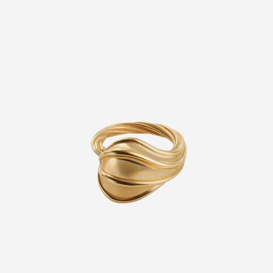  보테가베네타 반지 보테가 베네타 드롭 링 18K 골드 도금 - BOTTEGA VENETA