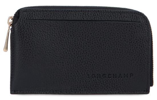  롱샴 지갑 가죽 지퍼  블랙 - LONGCHAMP