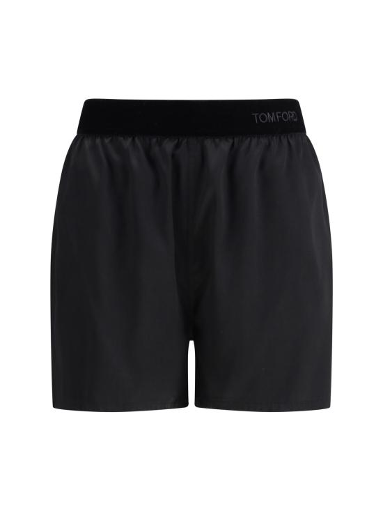  톰포드 숏팬츠 스트레치 실크 새틴 블랙 PJ 쇼츠 - TOMFORD