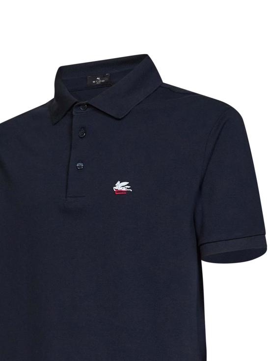  에트로 폴로 티셔츠 Etro Pegaso 자수 폴로셔츠 블루 - ETRO