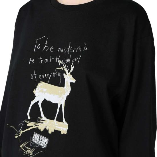  와이즈 요지 야마모토 스웨터 Y's 메시지 스웨트셔츠 블랙 - Y’S YOHJI YAMAMOTO