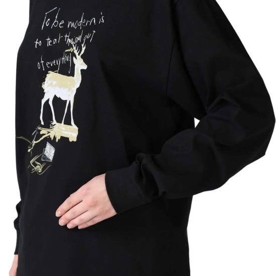  와이즈 요지 야마모토 스웨터 Y's 메시지 스웨트셔츠 블랙 - Y’S YOHJI YAMAMOTO