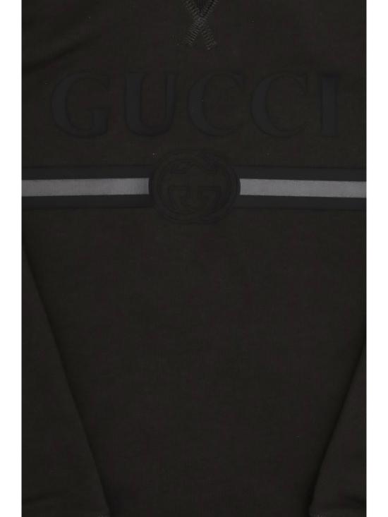  [키즈] 구찌 풀오버 키즈 코튼 후드티 프린트 스웨트셔츠 더스티 다크 그레이/MC - GUCCI