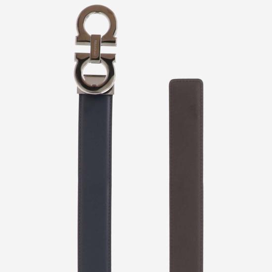  살바토레 페라가모 벨트 페라가모 송아지 가죽  블랙/뉴 네이비 Dkb/라디카 - SALVATORE FERRAGAMO