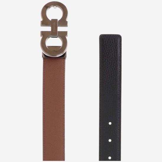  살바토레 페라가모 벨트 페라가모 송아지 가죽  블랙/뉴 네이비 Dkb/라디카 - SALVATORE FERRAGAMO