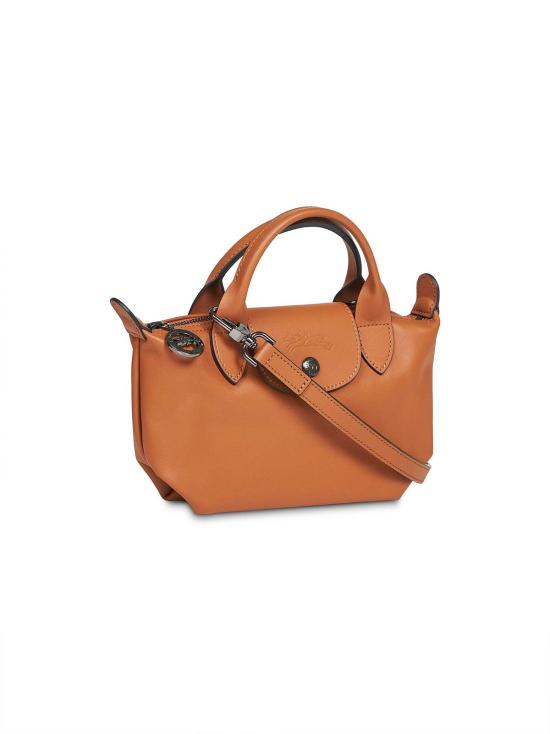  롱샴 가방 르 플리아쥬 엑스트라 가죽 핸드백 브라운 - LONGCHAMP