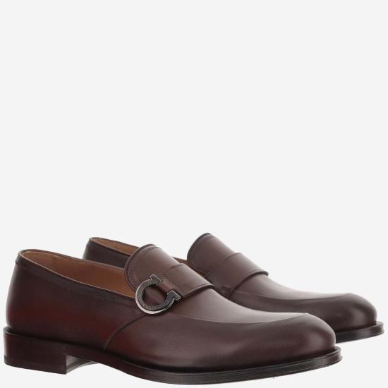  살바토레 페라가모 로퍼 페라가모 가죽 간치니  브라운 - SALVATORE FERRAGAMO