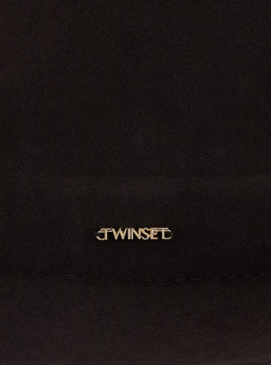  트윈셋 모자 캡 (챙과 폼폰 포함) 갈색 - TWINSET