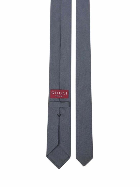  구찌 넥타이 크레이프 효과 원단 슬림 타이 그레이 - GUCCI