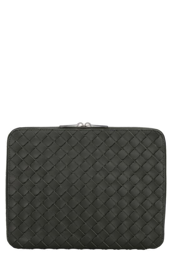  보테가베네타 남성지갑 Bottega Veneta Intrecciato Hydrology 도큐먼트 케이스 파우치 그린