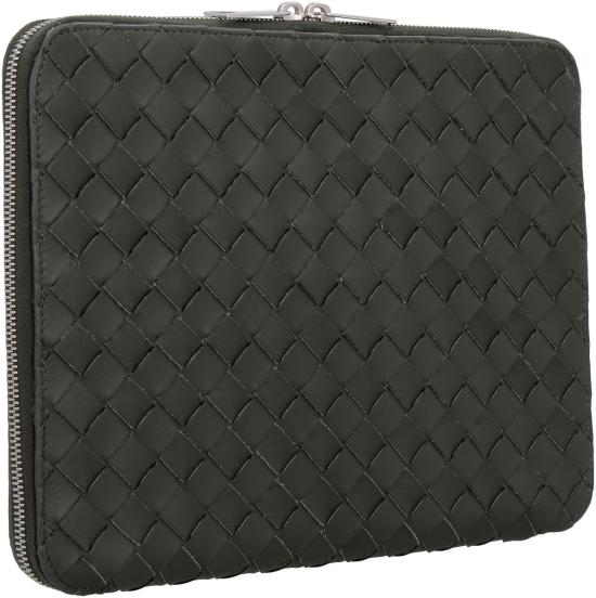  보테가베네타 남성지갑 Bottega Veneta Intrecciato Hydrology 도큐먼트 케이스 파우치 그린 - BOTTEGA VENETA