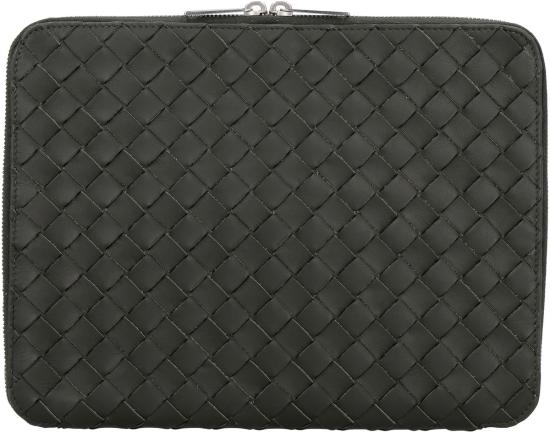  보테가베네타 남성지갑 Bottega Veneta Intrecciato Hydrology 도큐먼트 케이스 파우치 그린 - BOTTEGA VENETA