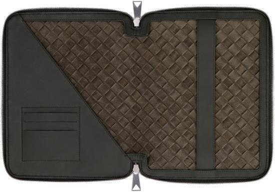  보테가베네타 남성지갑 Bottega Veneta Intrecciato Hydrology 도큐먼트 케이스 파우치 그린 - BOTTEGA VENETA