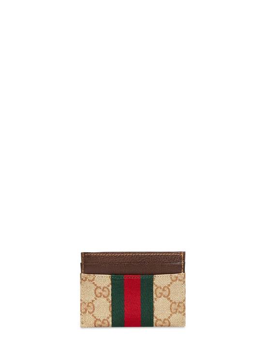  구찌 지갑 GG 캔버스 송아지 가죽 카드  베이지 - GUCCI
